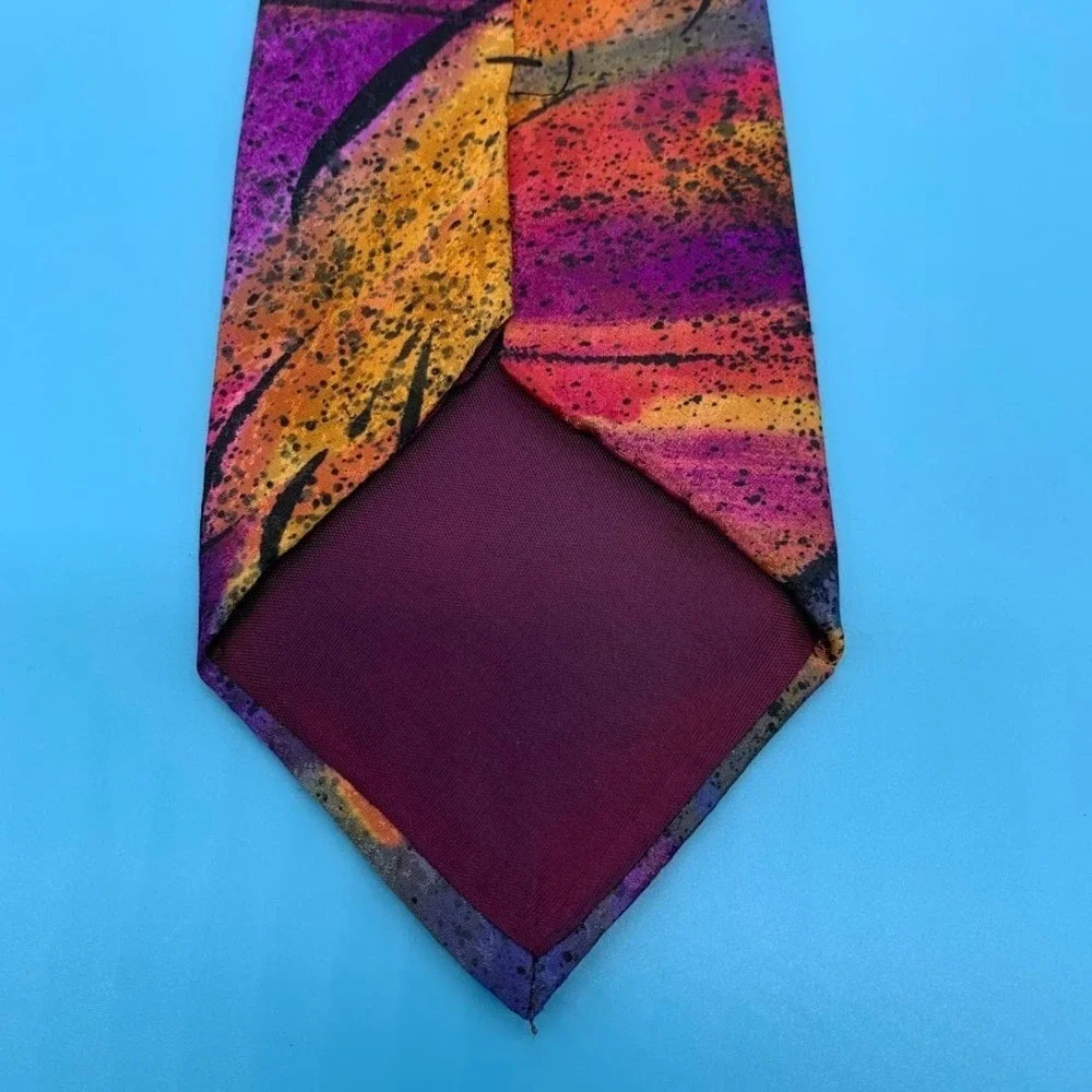 Vintage Jordache Abstract Watercolors Retro Men's Classic Neck Tie